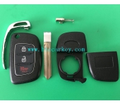 Hyundai 3 Button  Flip Key shell  (With Red Button)
