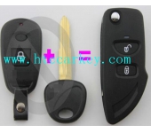 Hyundai 2 Button  Flip Key shell ,Left Blade， Without Battery Hoder,Slica: HYN6