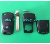 Hyundai  Flip Remote Key Shell 3 Button  WITH RED BUTTON