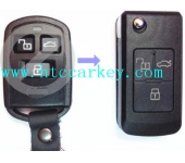 Hyundai 3 Button  Flip Key shell 