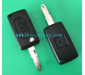 Citroen 3 Button With Boot Button Flip Key Shell Without Battery,Silca: NE73