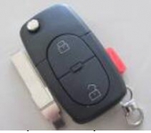 VW 2+1 Button Flip Remote Key Shell Round Head