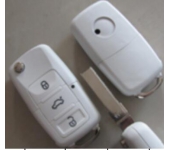 VW 3 button remote key shell (white/HU66) 