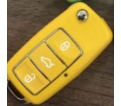 VW 3 Button Flip Remote Key Shell ,Waterproof, Yellow Color