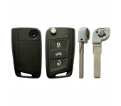 VW 3 button Flip key shell (HU66)