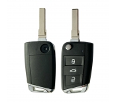 VW Golf 7 3 Button Flip Key Shell With Blade Metal Parts Silca:HU66