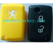 PEUGEOT  smart key silicon rubber case 2 button yellow and black color