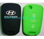 HYUNDAI  smart key silicon rubber case 3 button green and black color