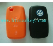 VW  smart key silicon rubber case 3 button orange and black color