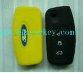 FORD  smart key silicon rubber case 3 button yellow and black color