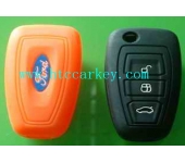 FORD  smart key silicon rubber case 3 button orange and black color