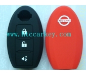 NISSAN  smart key silicon rubber case 3 button red and black color