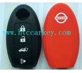 NISSAN  smart key silicon rubber case 4 button red and black color