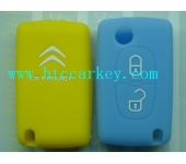 CITROEN  smart key silicon rubber case 2 button blue and yellow color
