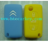 CITROEN  smart key silicon rubber case 3 button yellow and blue color