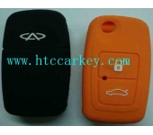 CHERY smart key silicon rubber case 2 button orange and black color