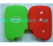BYD smart key silicon rubber case 3 button red and green color