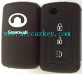 GREAT WALL smart key silicon rubber case 3 button black color