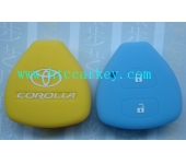 TOYOTA smart key silicon rubber case 2 button blue and yellow color