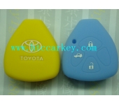 TOYOTA smart key silicon rubber case 3  button blue and yellow color