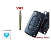 Citroen 3 Button Flip Key Shell With Boot Button No Groove Blade Without Battery (with logo)