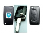 Citroen 3 Button Flip Key Shell With Boot Button 406 Blade Without Battery (with logo)