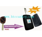 Citroen 2 Button Retrofit Flip Key Shell With Groove (with logo)