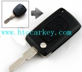 Citroen 2 Button Retrofit Flip Key Shell 406 Blade (with logo)
