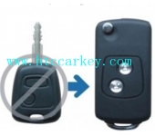 Citroen/Peugeot 2 Button Retrofit Flip Key Shell X Type Blade (with logo)