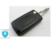 Citroen 2 Button Flip Key Shell 206 Blade With Battery (with logo)