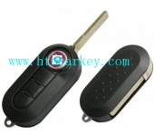 Fiat 3 Button Flip Remote Key Shell Black Color ( with logo)