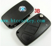 Fiat 3 Button Flip Key Shell Black Color ( with logo)
