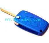 Fiat 2 Button Flip Key Shell Blue Color ( with logo)