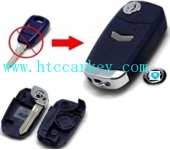 Fiat 1 Button Modified Flip Key Shell Black Color ( with logo)