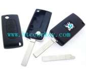Peugeot 3 Button Flip Key Shell With Boot Button No Groove Blade Without Battery