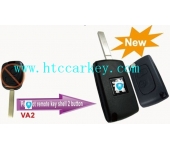 Peugeot 2 Button Retrofit Flip Key Shell Without Groove (with logo)
