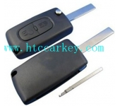 Peugeot 2 Button Flip Key Shell No Groove Blade Without Battery (without logo)