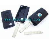 Peugeot 3 Button Flip Key Shell With Light Button No Groove Blade Without Battery 