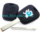 Peugeot 407 2 Button Remote Key Shell With Groove (with logo)