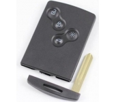 Renault Megane 4 Button Smart Card Remote Shell with Emergency Blade