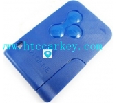 Renault Megane 3 Button Smart Card Remote Shell with Emergency Blade(Blue Color)