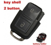 Skoda 2 Button Remote Shell with Battery Holder