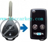 Toyota 2 Button Corolla Flip Remote Key Shell