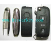 VW Phaeton 3 Button Flip Remote Key Shell 