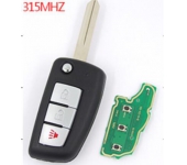 Nissan TIIDA 2+1 Button Flip Remote Control ，with ID46 chip ,315MHZ/433MHZ 